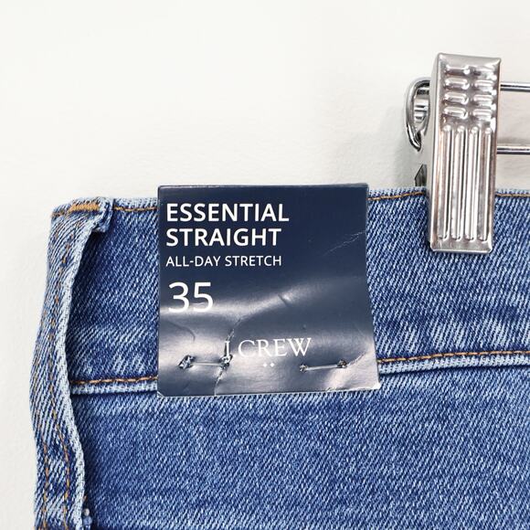 NWT J.Crew Factory Essential Straight Jean All-Day Stretch Running Lake Wash 35 - Picture 11 of 13